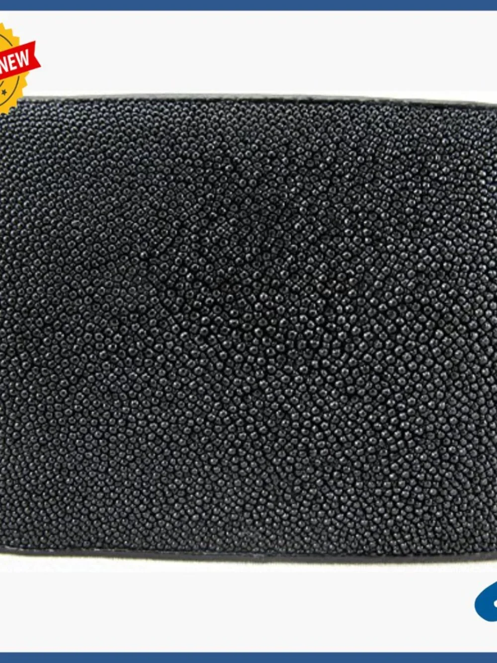 Genuine Stingray Skin Leather Bifold Wallet with 10 Card Slots
